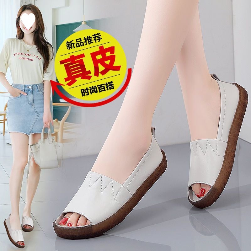 2025 Autumn Round Toe Lace-Up New Flat Non-Slip Rubber Sole Comfortable Breathable Casual Mom Shoes Versatile Women'S Shoes - Image 1